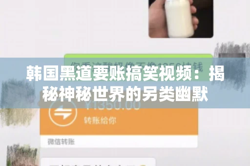 韩国黑道要账搞笑视频：揭秘神秘世界的另类幽默