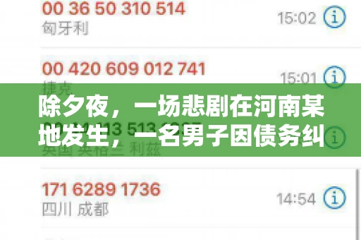 除夕夜，一场悲剧在河南某地发生，一名男子因债务纠纷，在除夕之夜持刀杀害6人。这一事件震惊了社会，也引发了人们对债务、法律和人性深层次的思考。今天，我们就来聊聊这个沉重的话题。